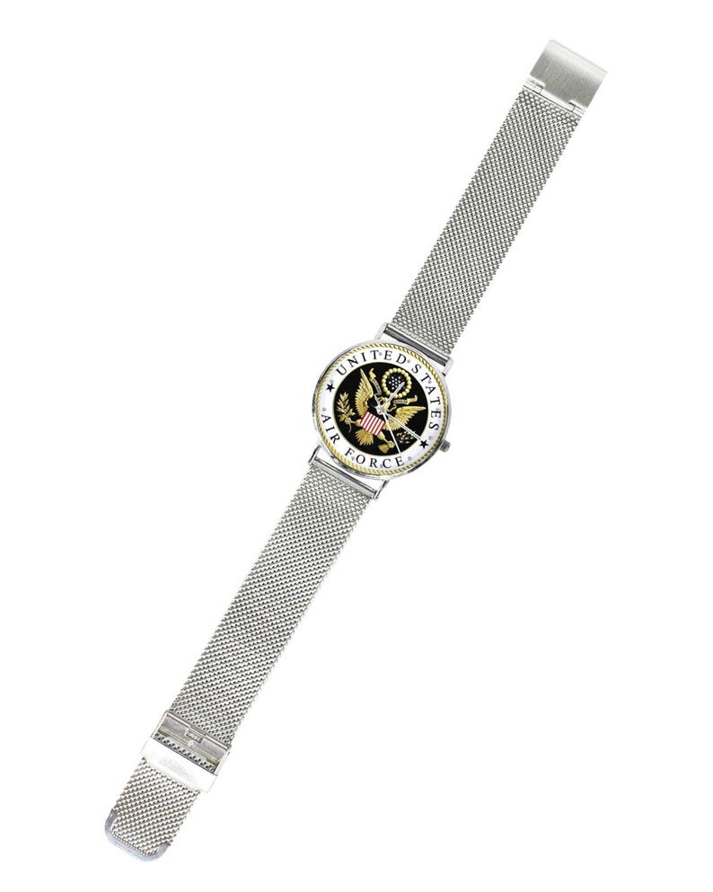 Men's U.S. Air Force Custom 40MM All Stainless Steel Monogram Quartz Watch