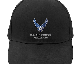 Casquette homme faite sur mesure avec insignes de l'armée de l'air américaine à monogramme