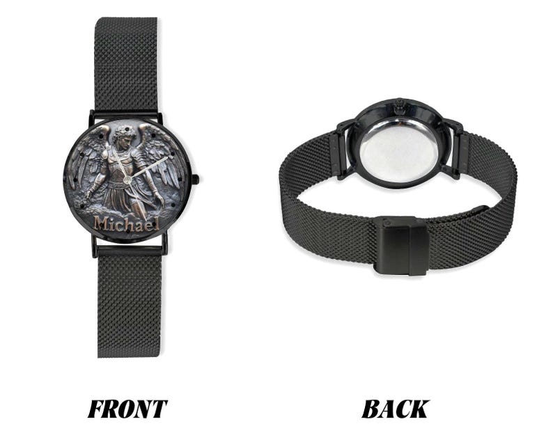 Men's Saint Michael 3D 40MM All Stainless Steel Monogram Quartz Watch