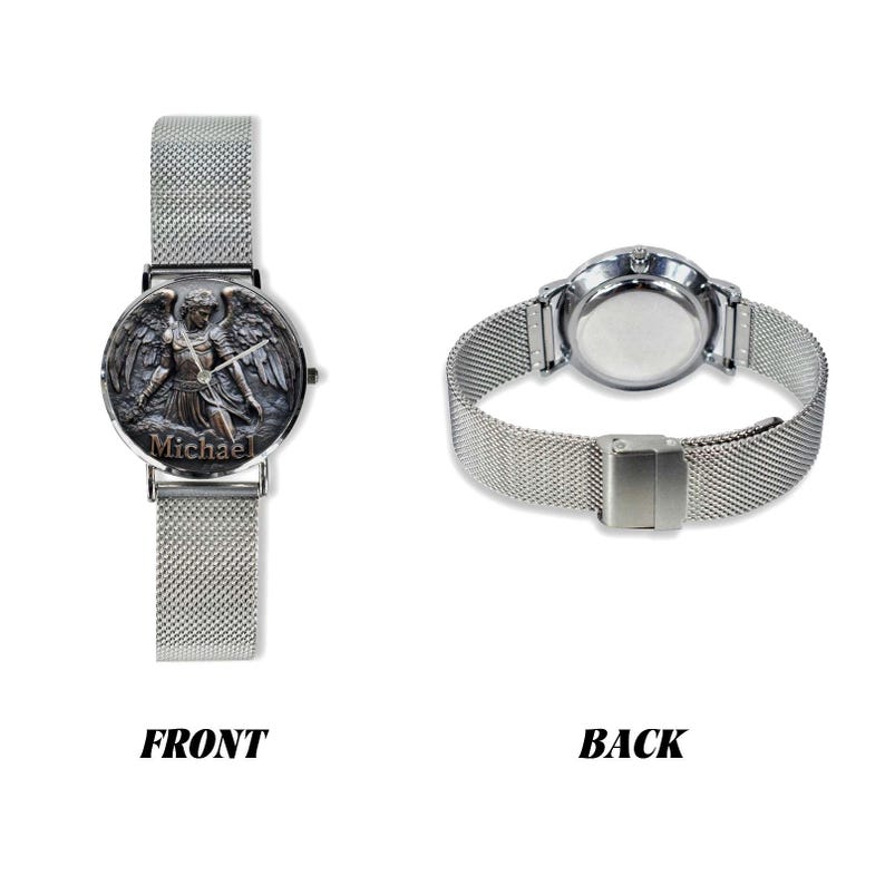 Men's Saint Michael 3D 40MM All Stainless Steel Monogram Quartz Watch