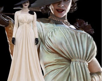 knee length dresses for ladies Re 8 Village Alcina Dimitrescu Vampire Lady Dimitrescu Dress Cosplay Costume Female / M