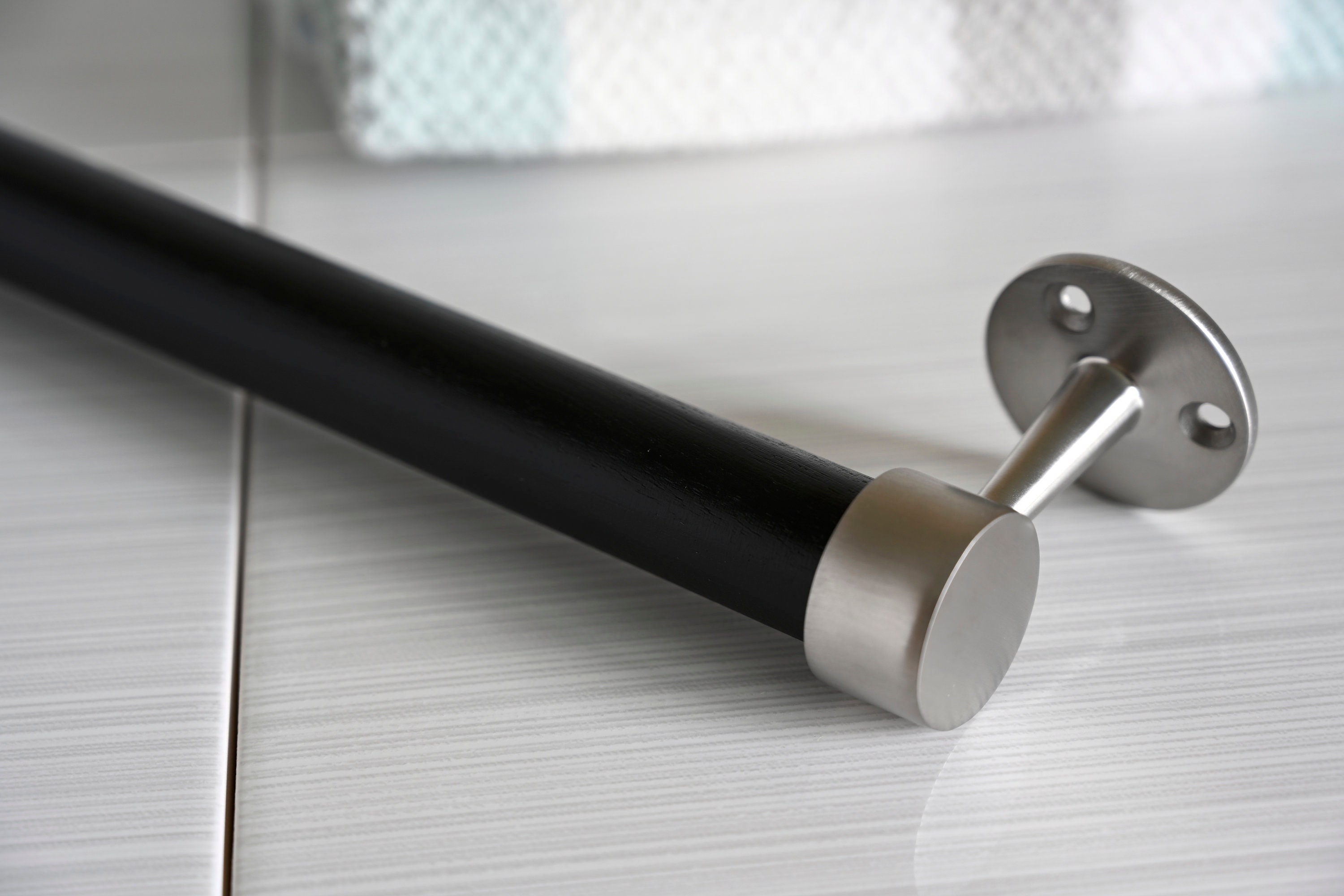 Barra de toalla de acero inoxidable cepillado y nogal con | Etsy