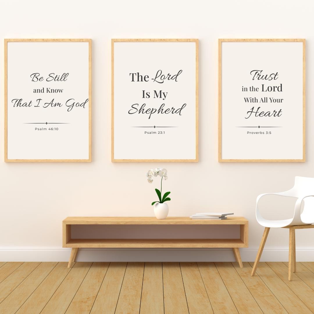 Printable Scripture Wall Art Set, Bible Verse Wall Art, Christian Wall ...