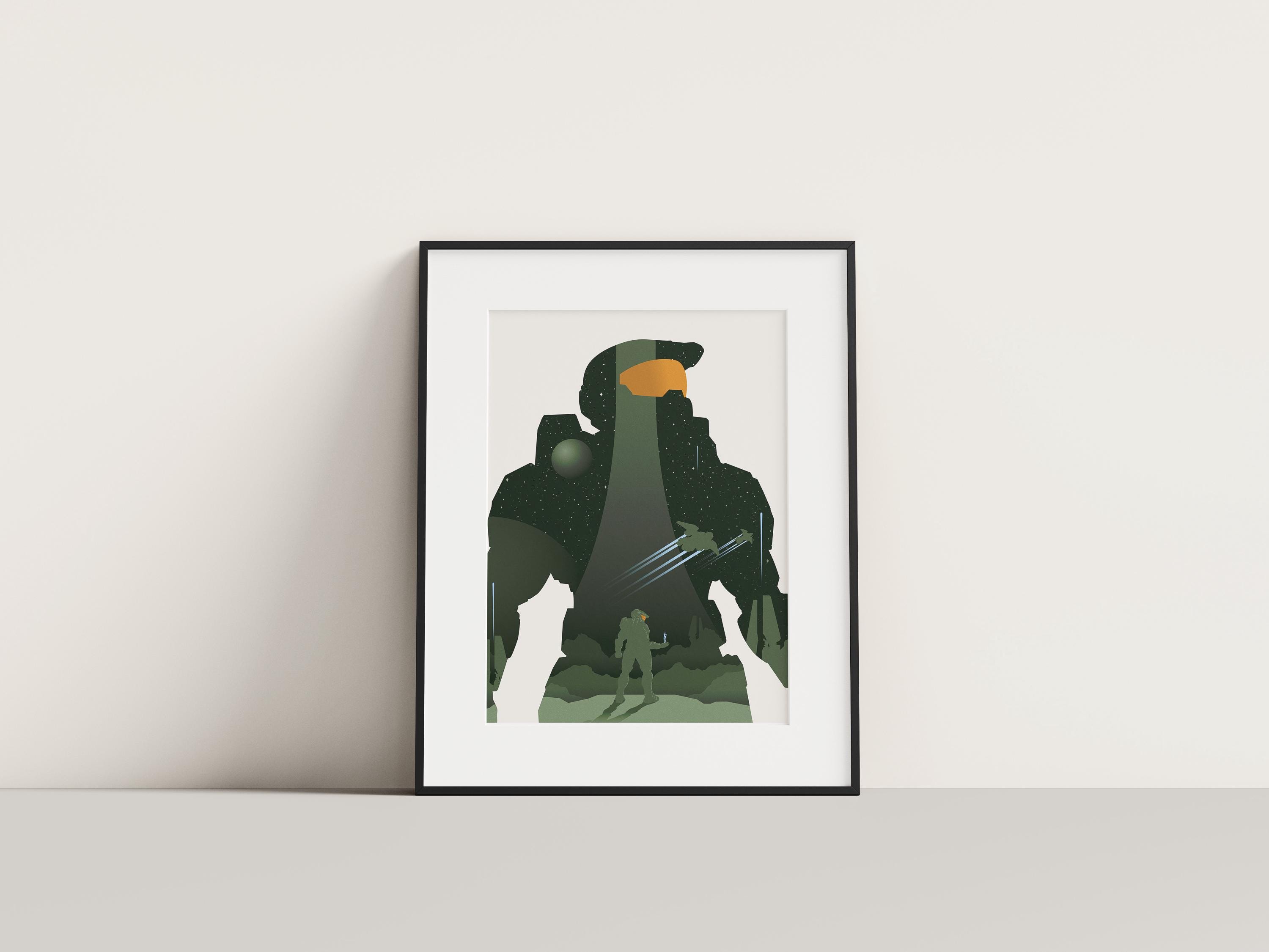 thumbnail image 2 of Halo Master Chief Eyes Original Video Game Art Print Poster - Premium Quality 2 of 5
