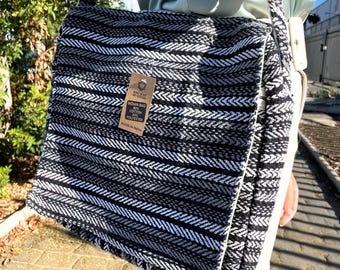 Banjar zachte laptoptas - Grijs met strepen