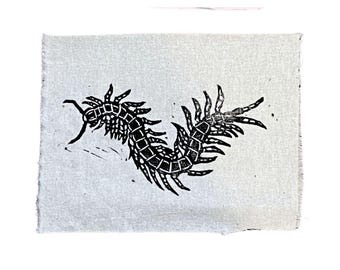 Centipede Patch LinoPrint