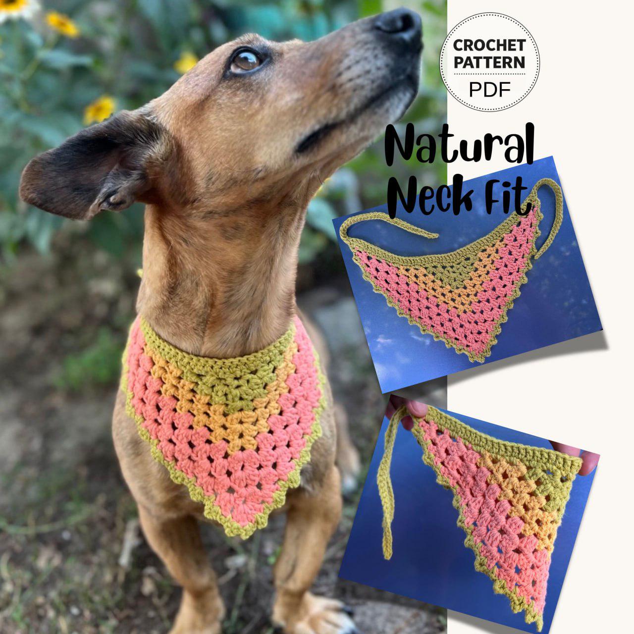 かぎ針編みの犬用バンダナ - Etsy 日本