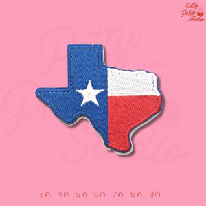 Texas State Flag Patch, Lone Star Map Embroidery, Retro Texas Pride Iron On Badge, Deep South Travel Souvenir, Gift for Texans Austin Dallas