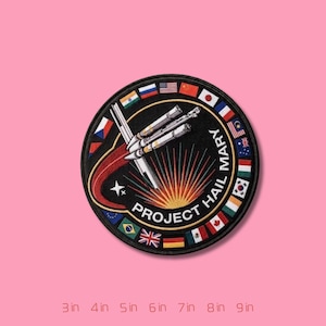 Project Hail Mary Embroidered Iron On, Sew On, Loop & Hook Velco Patch Space Mission Sci-Fi Rocket Patch