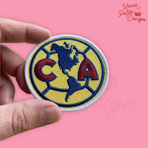 CA Club America Soccer Patch, Embroidered Iron On for Jersey Jacket Backpack, Mexican Football Fan Gift, Sports Badge Yellow Blue Red
