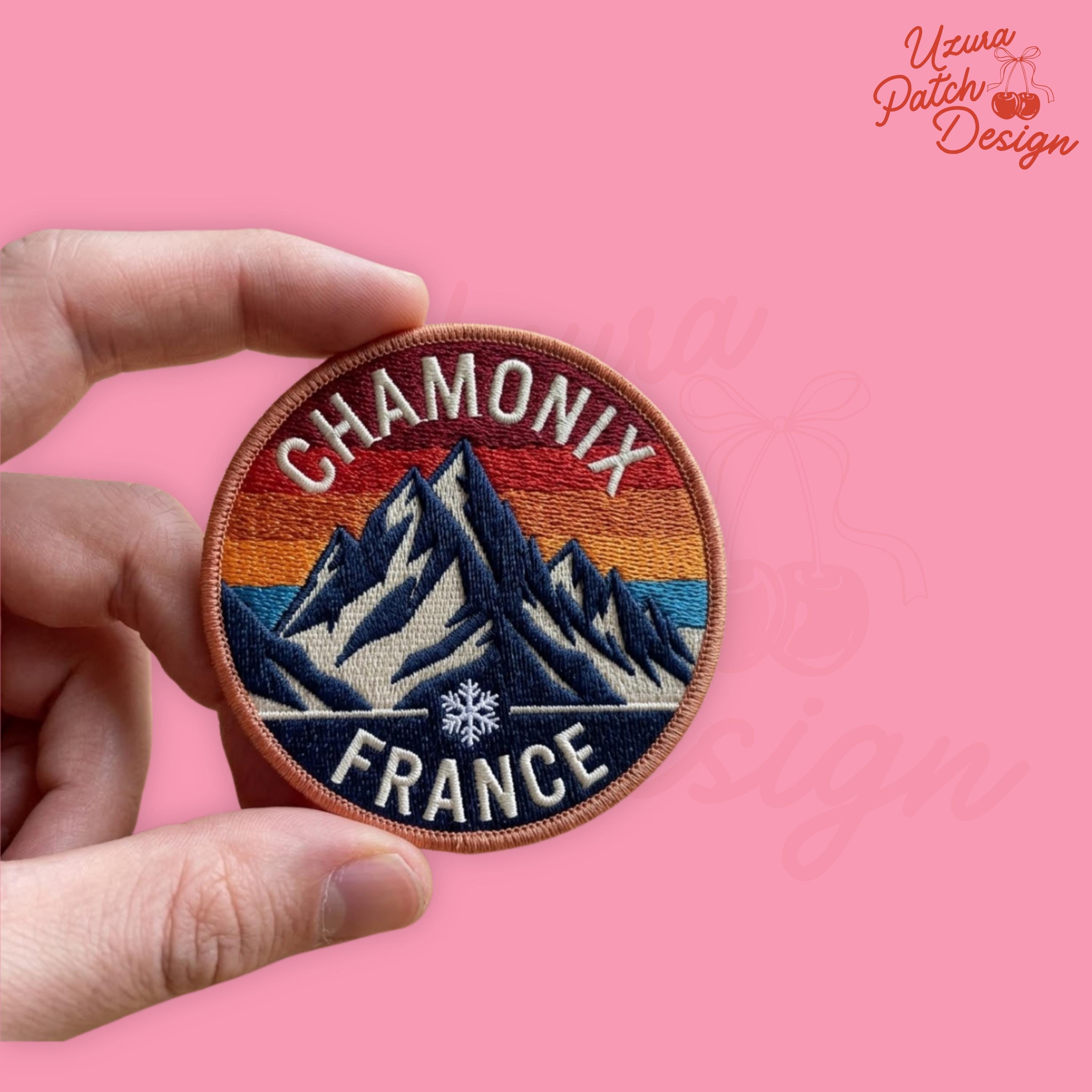 Patch écusson Ski Chamonix - Sports D'hiver - Fabriqué En France