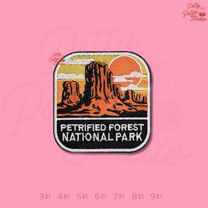 Petrified Forest National Park Patch, Iron On Sew On Hook and Loop, Arizona Souvenir Badge, Painted Desert Embroidery, Hiking Backpack Gift