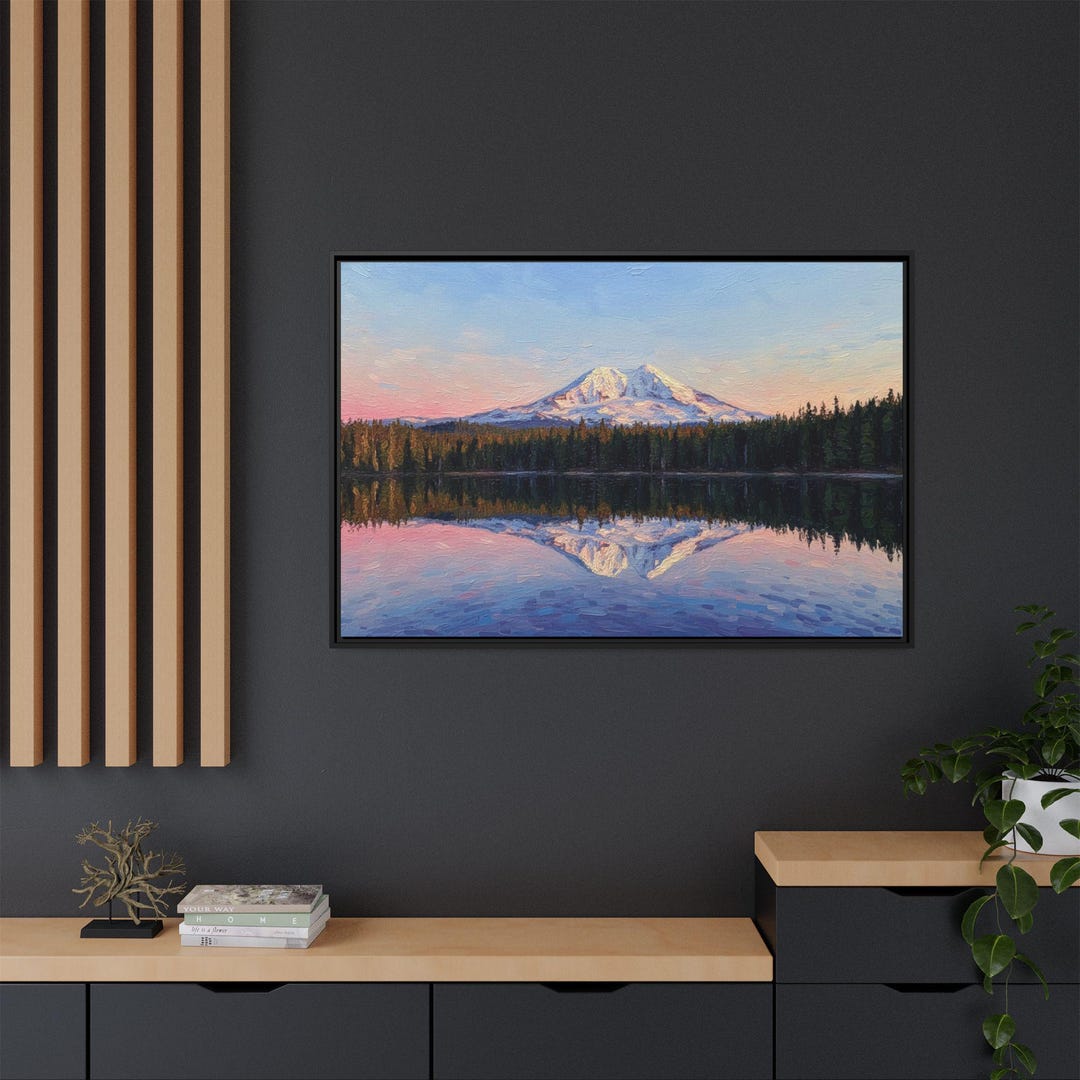 Mt Adams Reflection at Takhlakh Lake - Framed Canvas Wall Art ...