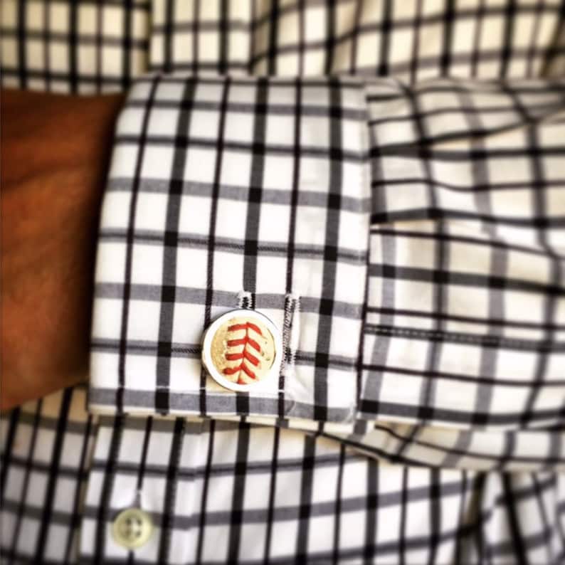 Wedding Party Groomsmen or Graduation Gift Idea! Baseball Cufflinks w Actual Used Baseballs the Perfect Valentine/'s Day