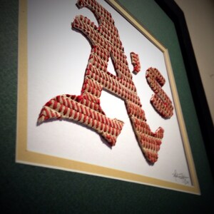 Oakland Las Vegas A's Original Artwork Made from Used Baseballs the Perfect Birthday Anniversary Graduation Mom Dad Coach Gift image 3