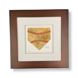 Home Plate Baseball Seams Artwork - Made from Actual Used Baseballs!  3rd Wedding Anniversary Mother’s Day Graduation Birthday Gift