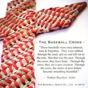 Baseball Seams Cross Artwork Baptism Confirmation First Communion Valentines Day Gift Dad Coach Husband Son Team Gift Idea image 6