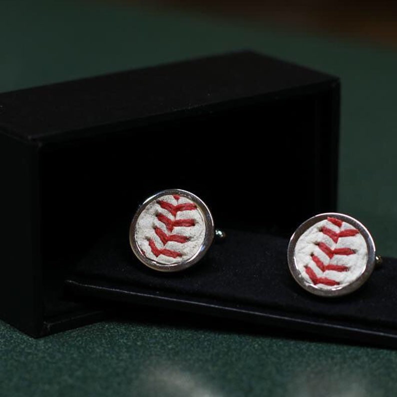 Wedding Party Groomsmen or Graduation Gift Idea! Baseball Cufflinks w Actual Used Baseballs the Perfect Valentine/'s Day