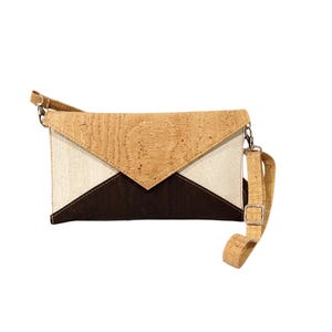 Wandelbare Clutch & Crossbody Geldbörse, Braune Tricolor