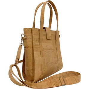 Umhänge- und Handtasche aus Korkleder, Beige