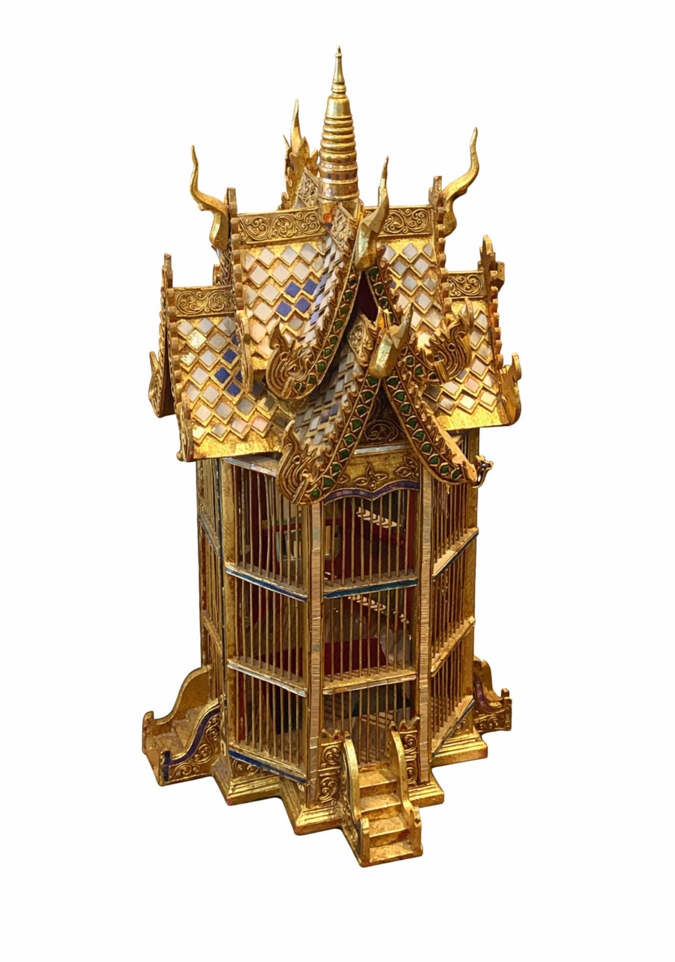 木製彫刻入り鳥かご3個セット アジアンウッドの鳥かご - Etsy 日本
