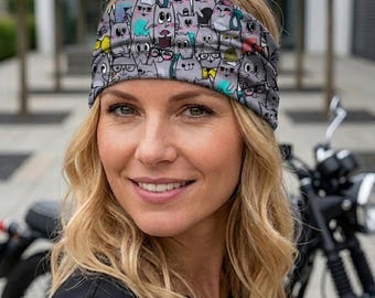 Motorrad Halstuch Damen – Multifunktionstuch Schlauchtuch Öko-Tex – Biker Sturmmaske Katzen – Bandana Geschenk Motorradfahrer