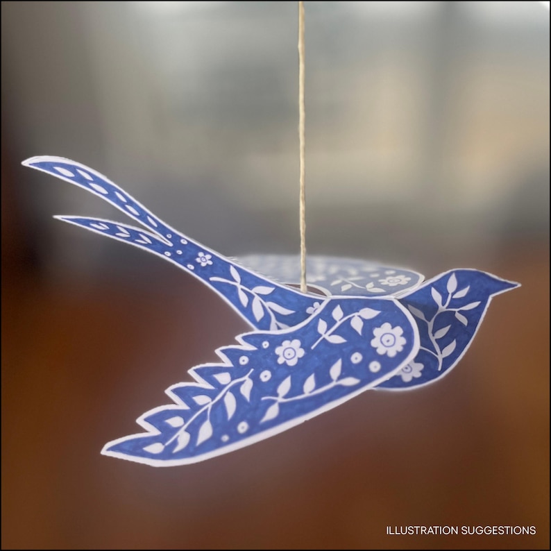Paper Target Bird Printable Paper Birds PDF | DIY Paper Craft - Etsy