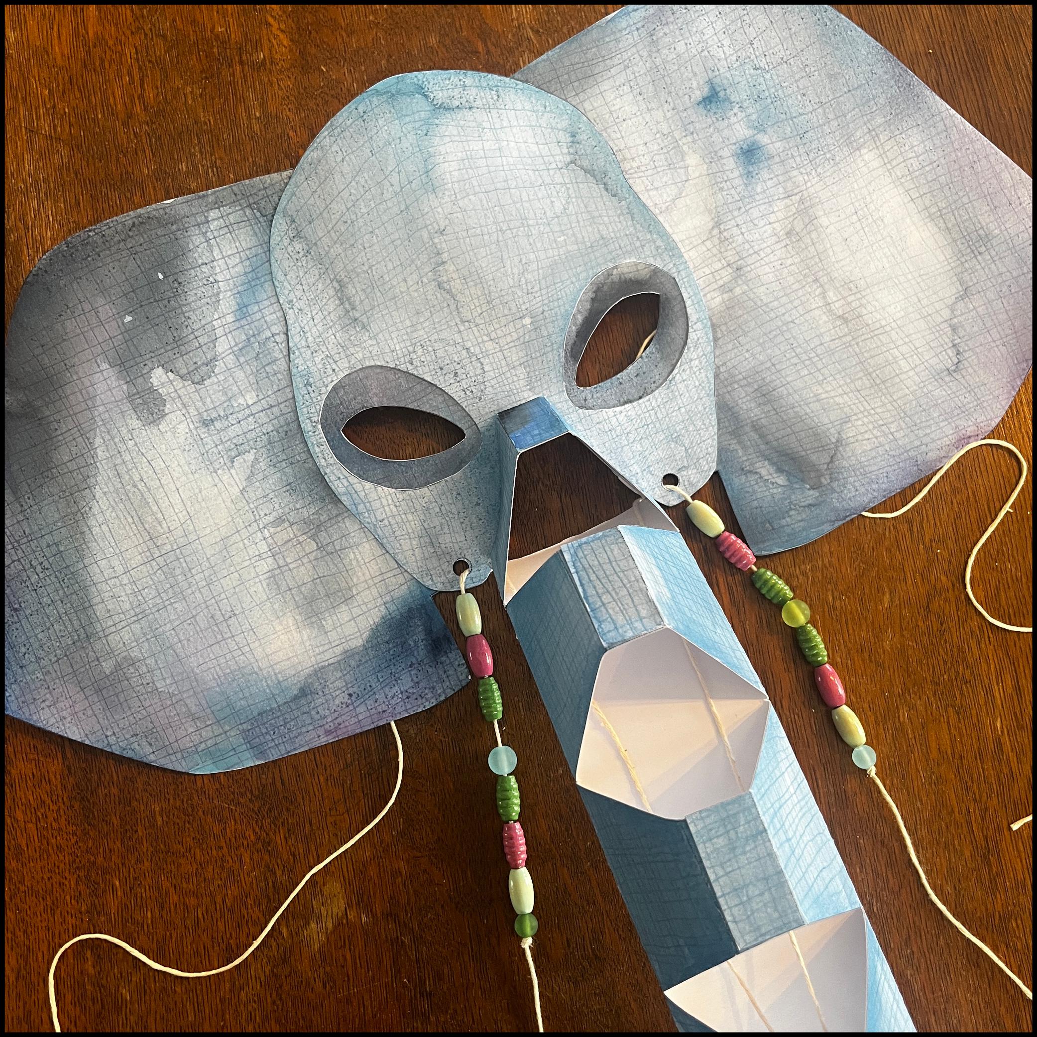 Printable Elephant Mask PDF DIY Paper Animal Mask, Kids Craft Template