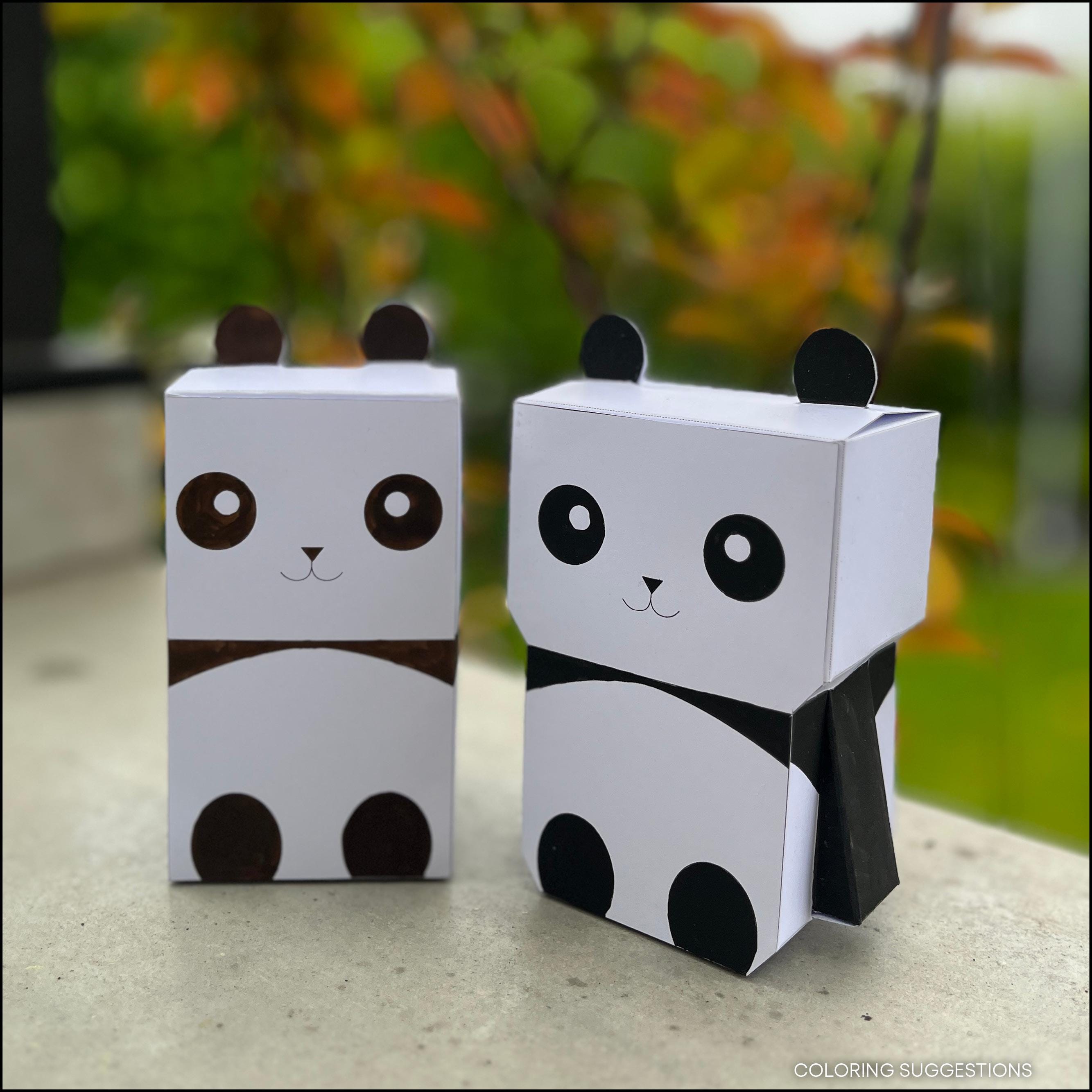 31 Cute and Easy Panda Crafts for Kids They Are Sure to Love 6 Printable Panda Gift Box DIY Paper Craft