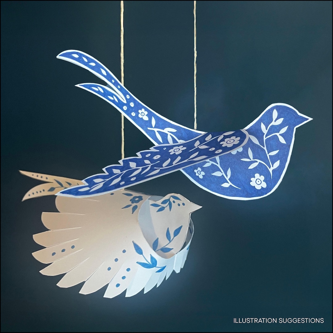 Printable Paper Birds PDF | DIY Paper Craft - Etsy