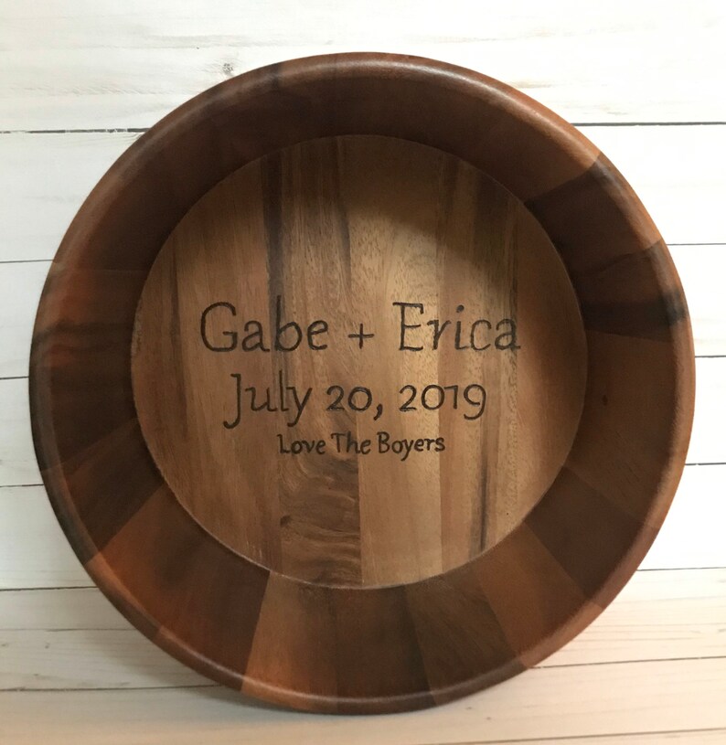 Engraved Wooden Bowl. Wedding Gift. Personalized Bowl. Bride Etsy
