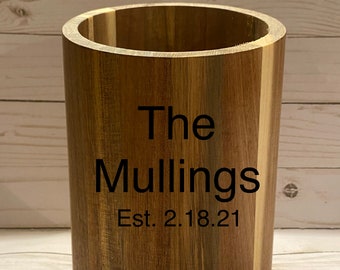 Personalized Utensil Holder. Wedding Gift. Anniversary Gift.