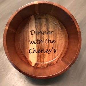 Personalized Wooden Bowl. Wedding Gift. Housewarming Gift. Christmas Gift.