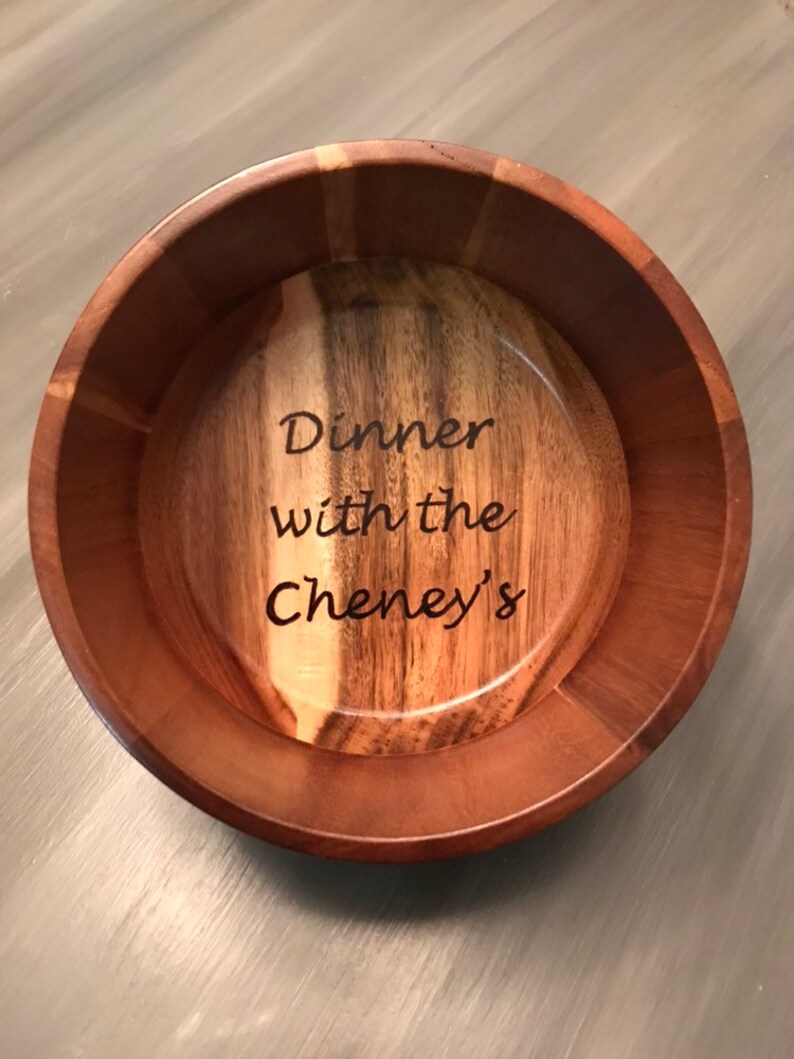 Personalized Wooden Bowl. Wedding Gift. Housewarming Gift. Christmas