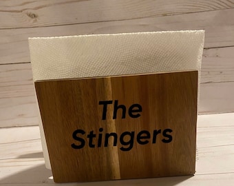 Engraved Personalized Napkin Holder. Recipe Holder.  Wedding Gift. Anniversary Gift.