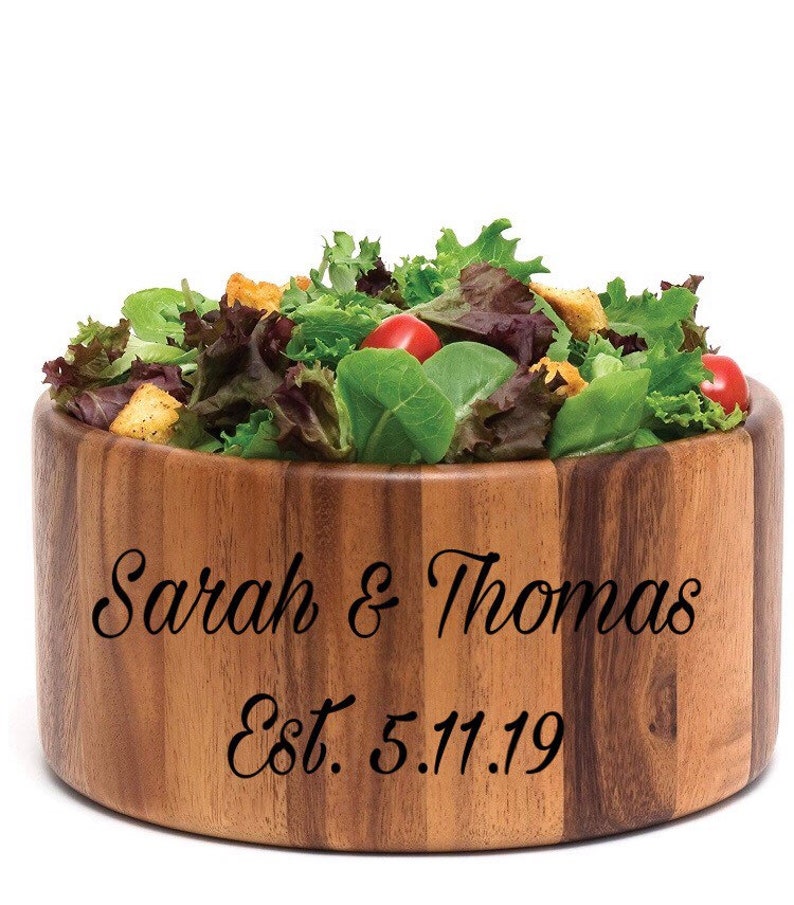 Personalized Wooden Bowl *Wedding Gift* *Christmas Gift* *Housewarming Gift*