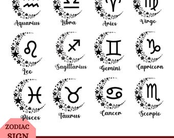 Sterrenbeeld SVG-bundel, hemelse horoscoop clipart, astrologie gesneden bestanden (svg, png, eps, dxf)