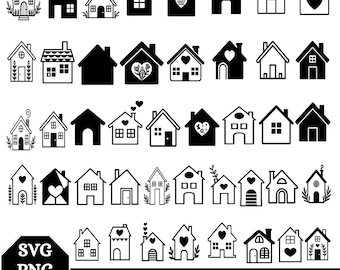 Floral huis SVG bundel, Scandinavian Home SVG png, Sweet Home overzicht huis clipart, decoratieve cottage SVG