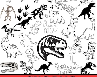 Dinosaurus SVG-bundel, dinosaurus clipart png bundel, dino svg gesneden bestanden, T-Rex SVG-collectie, schattige dinosaurus png
