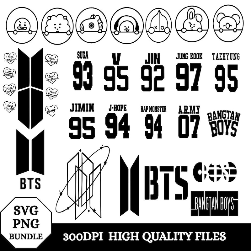 Bts font - Etsy México
