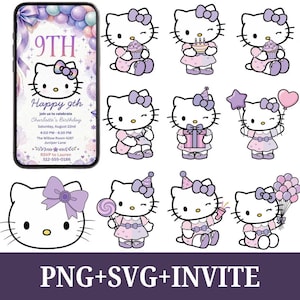 Kawaii Cat Clipart | Animal Friends PNG SVG Bundle  canva template (Digital Download