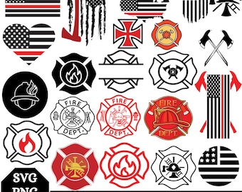 SVG-bundel brandweerman | Brandweerlogo svg| Dunne rode lijn Amerikaanse vlag SVG | Brandweermanbadge, png PNGEgg | Clipart brandredding