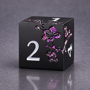 Unieke Sakura-dobbelstenenset, metalen DND-dobbelstenenset, polyhedral gaming-dobbelstenen, tabletop RPG-dobbelstenen