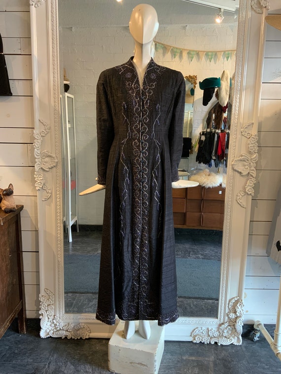 Maxi abrigo con cuentas de seda KENZO Sz Small Etsy Espana