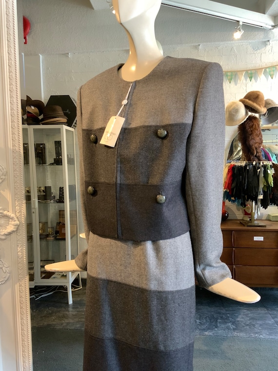 1980s DEADSTOCK grey wool VALENTINO suit| Sz S - image 4