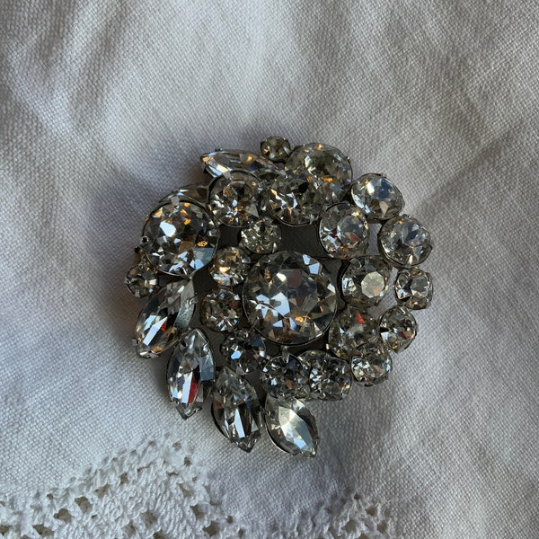 SHERMAN brooch, Swarovski crystal brooch