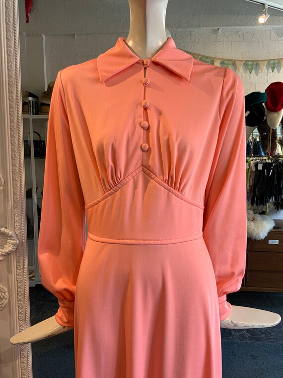 1970s peach maxi dress| Size Small-medium - image 2