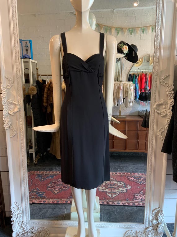 Y2K Valentino silk black cocktail dress| Size S