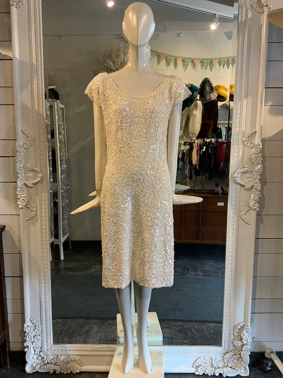 1960s sequin dress, sweater dress | Size S-M - image 1