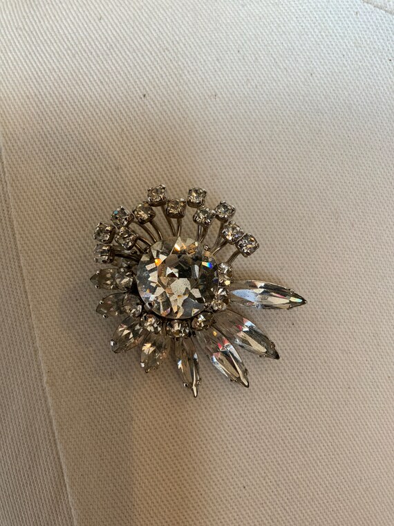 SHERMAN rare brooch, Swarovski crystal brooch - image 8